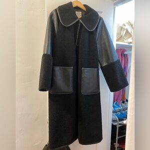 Leather & Sherpa coat